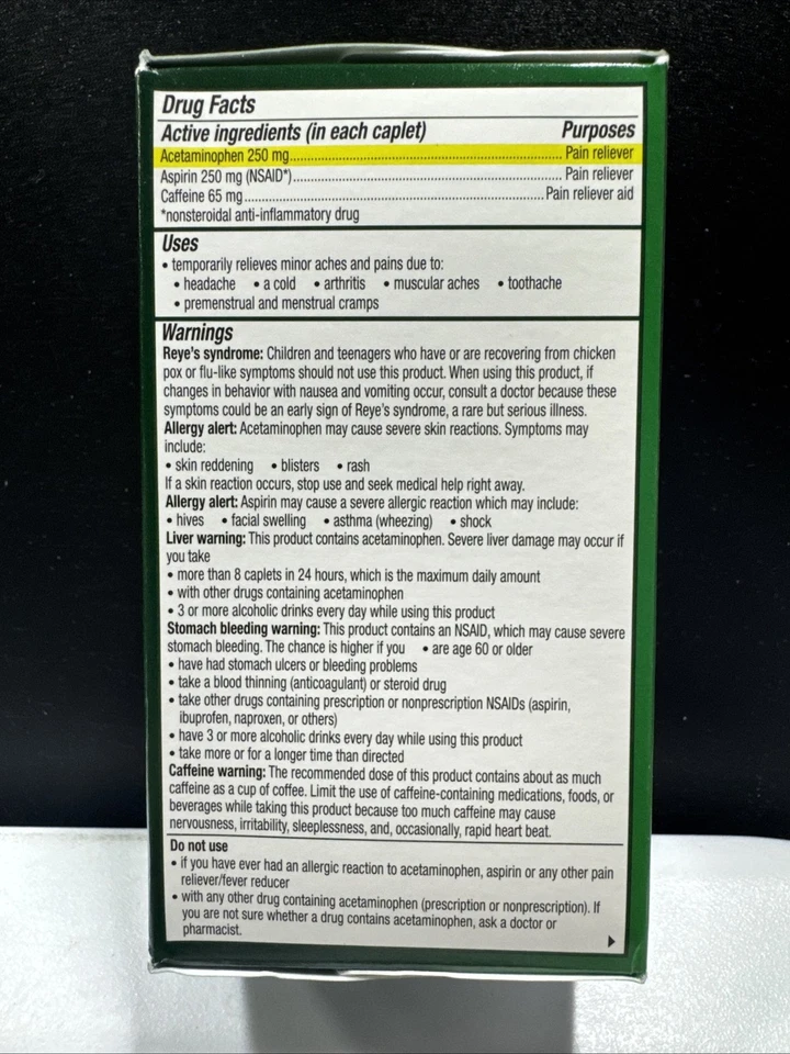 Excedrin Extra Strength Pain Reliever Caplets - 200 ct.- Exp.12/26 - *New Stock* - Image 2 of 4