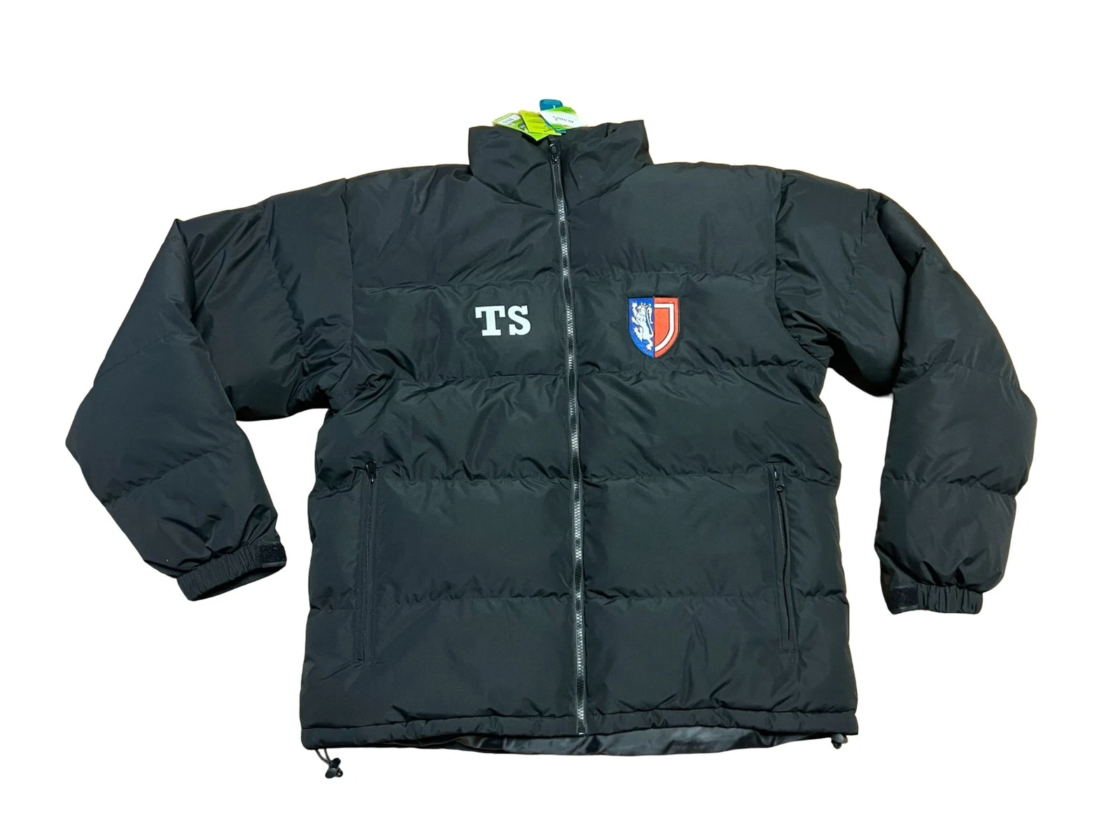 Genuine Result Recycled Mens Puffer Jacket XL Black Recycled Zip Embroidered