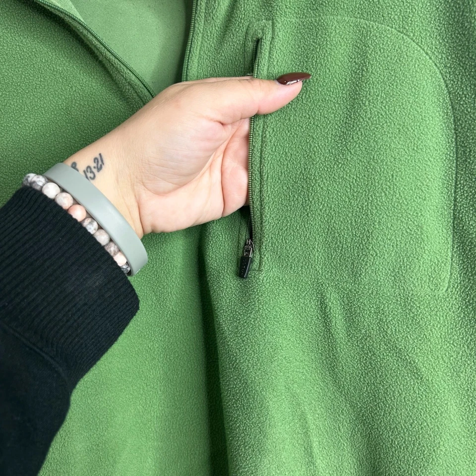 Suéter Pullover LL Bean Para Hombres Verde Polar Cuarto Cremallera XL Exterior Senderismo Térmico Foto 4 de 4