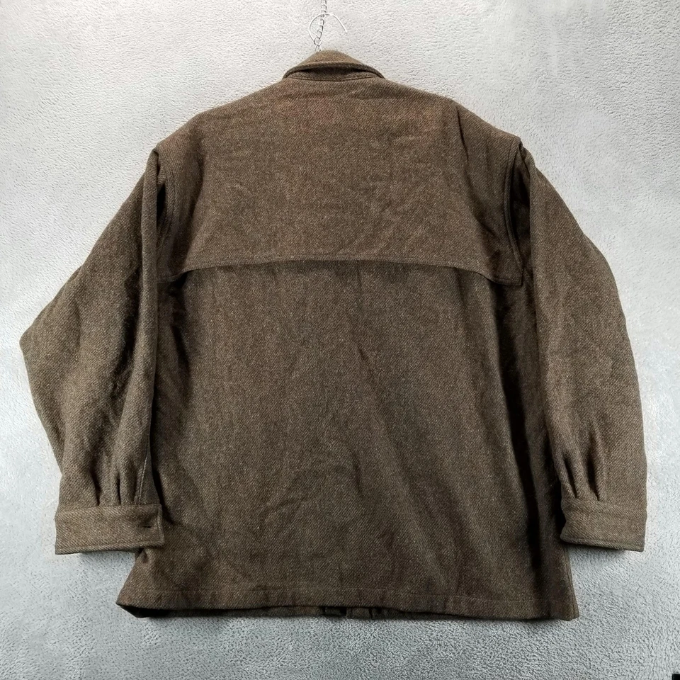 Woolrich Jacket Mens XL Brown Wool Blend Shirt Jacket Forest 102 Heavy Outdoor - Image 2 of 4