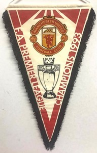 Fanion Vintage Manchester United - Banderin, Pennant Ou Wimpel Pour