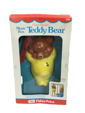 Vintage 1981 Fisher-Price Crib Playpen Music Box Teddy Bear - In Original Box