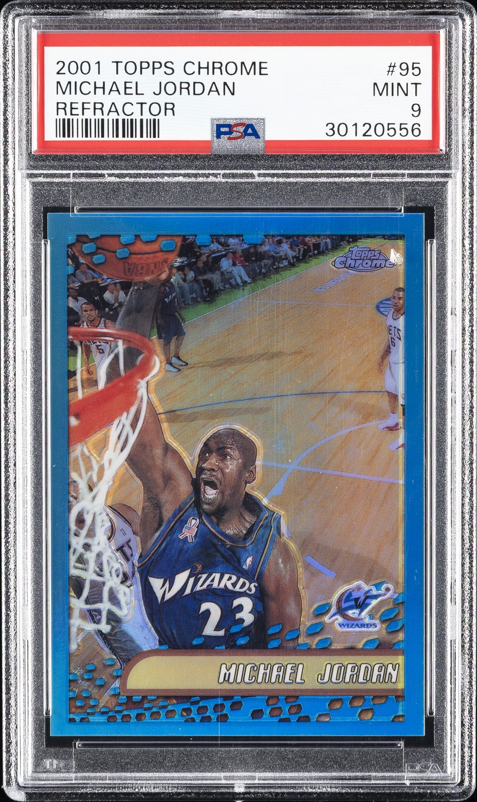 2001 TOPPS CHROME REFRACTOR #95 MICHAEL JORDAN PSA 9