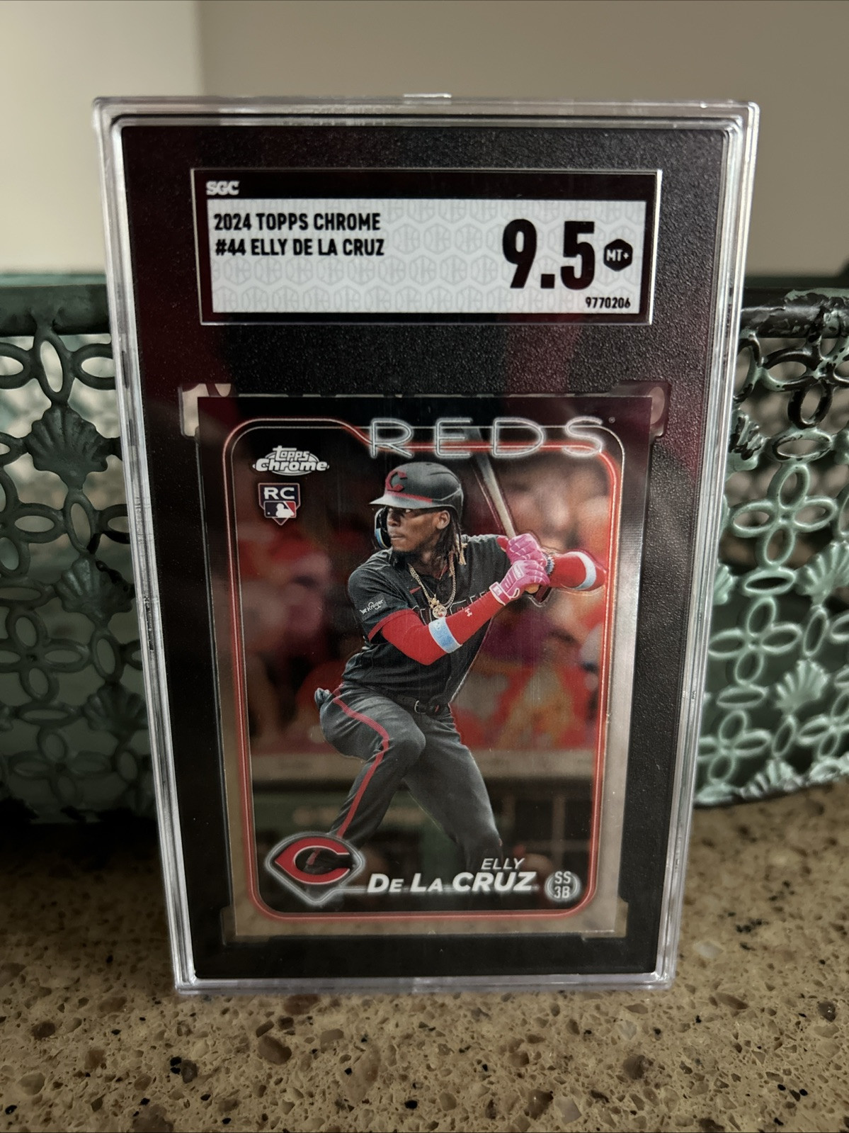 ELLY DE LA CRUZ ROOKIE  2024 TOPPS CHROME #44  SGC 9.5 MINT ++ CINCINNATI REDS