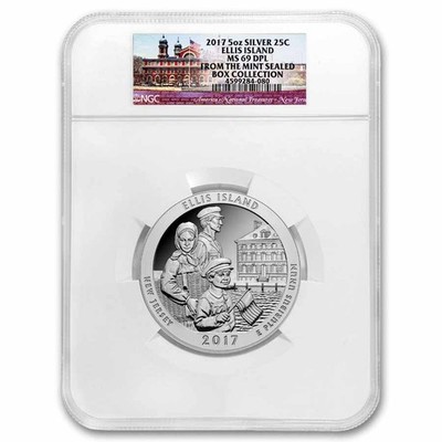 2017 5 oz Silver ATB Ellis Island MS-69 DPL NGC | eBay