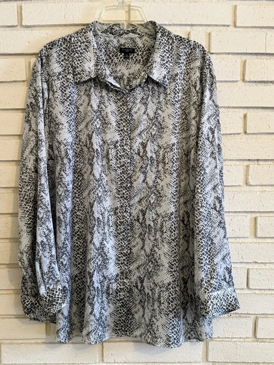 Blouse Talbots Femme Taille XL Noir Et Crème Rayée Avec Sequins - Occasion Très Bon état, Style Professionnel
