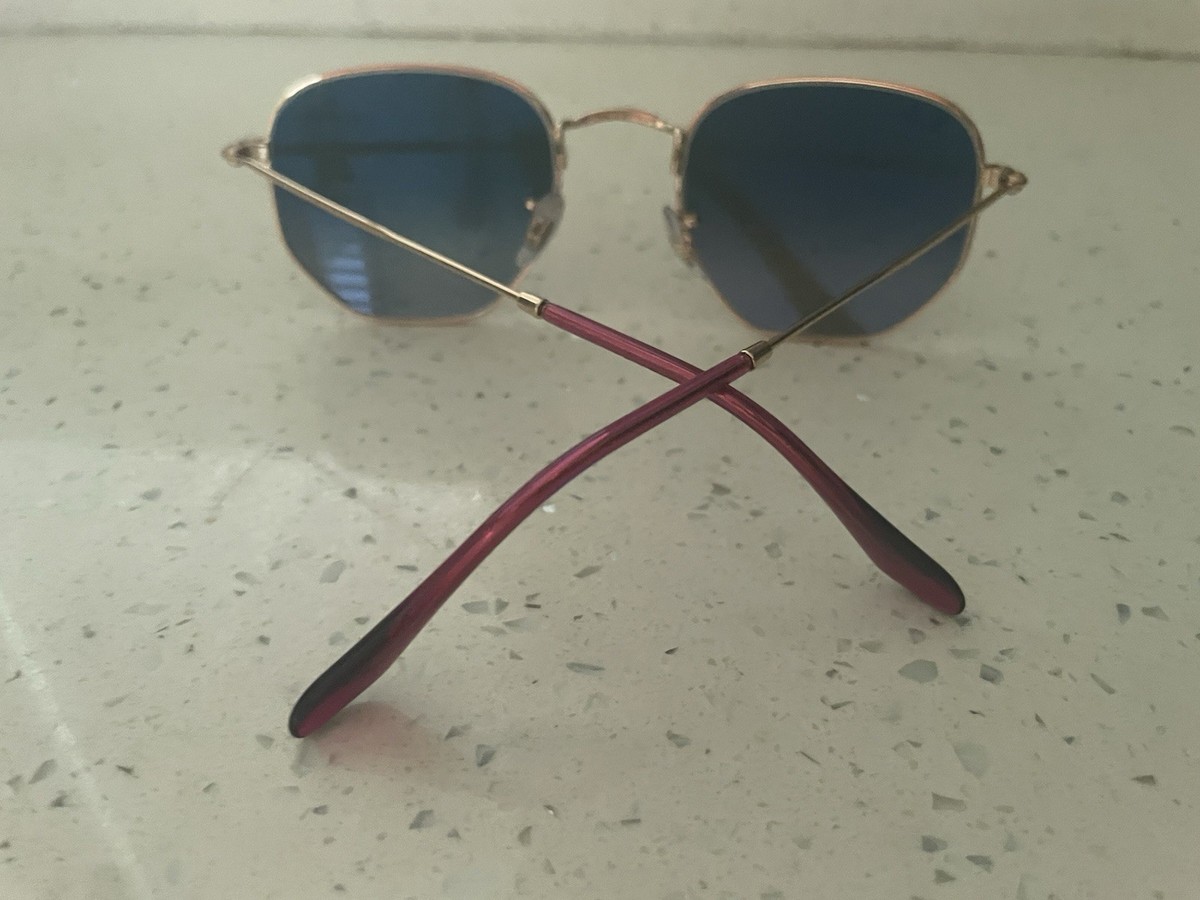 Ray-Ban Sunglasses RB3548-N 001 Gold Hexagonal Italy W 