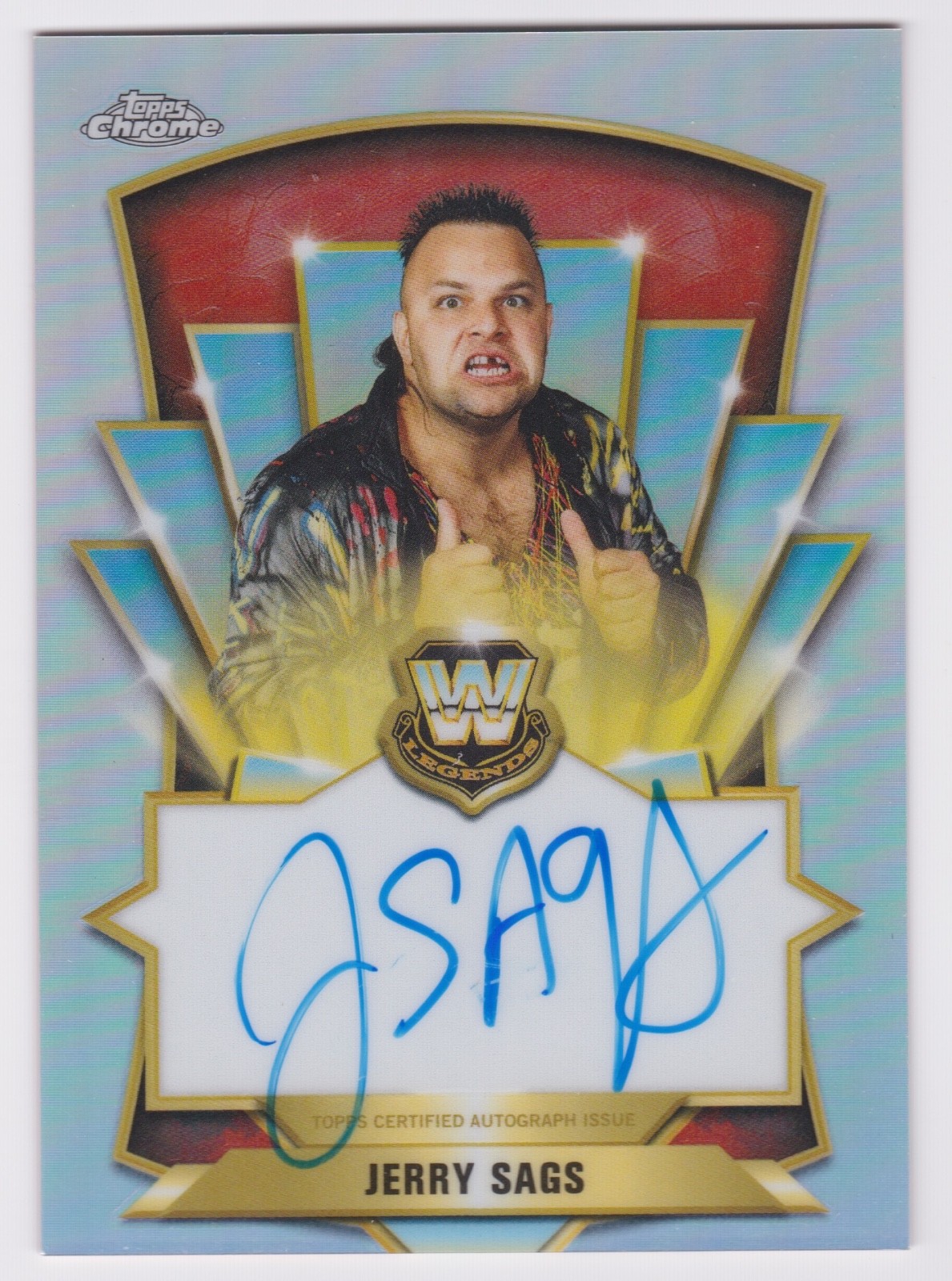 2026 TOPPS CHROME WWE JERRY SAGS LEGENDARY CHROME AUTOGRAPH REFRACTOR view 1