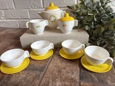 Vintage Fisher Price Blue Yellow Tea Party Set Toy 1982 Cups Flowers 681