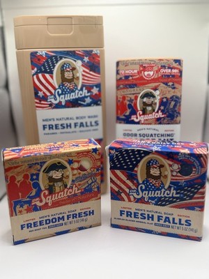 Dr Squatch 4th of July Bundle Freedom Fresh Fresh Falls Soap Body Wash Deodorant