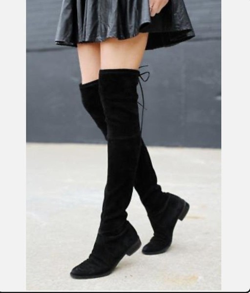 Women Stuart Weitzman Knee-High Boots Black Suede