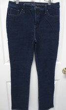Chico's So Slimming Girlfriend Straight Leg Jeans Dark Wash Sz 1.0R US 8