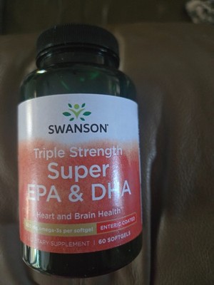 Swanson Triple Strength Super EPA & DHA 60 Softgels Exp 01/27 Heart Brain Health