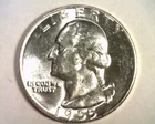 1955 WASHINGTON QUARTER NICE UNCIRCULATED NICE UNC. ORIGINAL COIN BOBS COINS