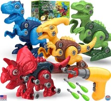 Take Apart Dinosaur Toys with Electric Drill, STEM Building Toy for Kids