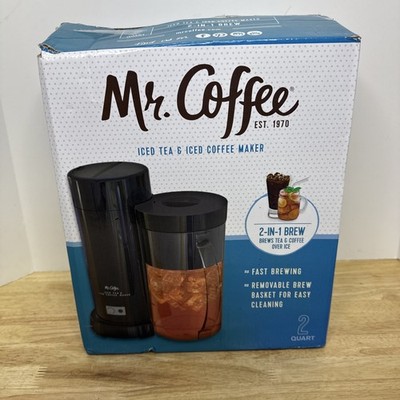 Mr. Coffee 2 Quart Iced Tea Iced Coffee Maker Black New Open Box Never Used