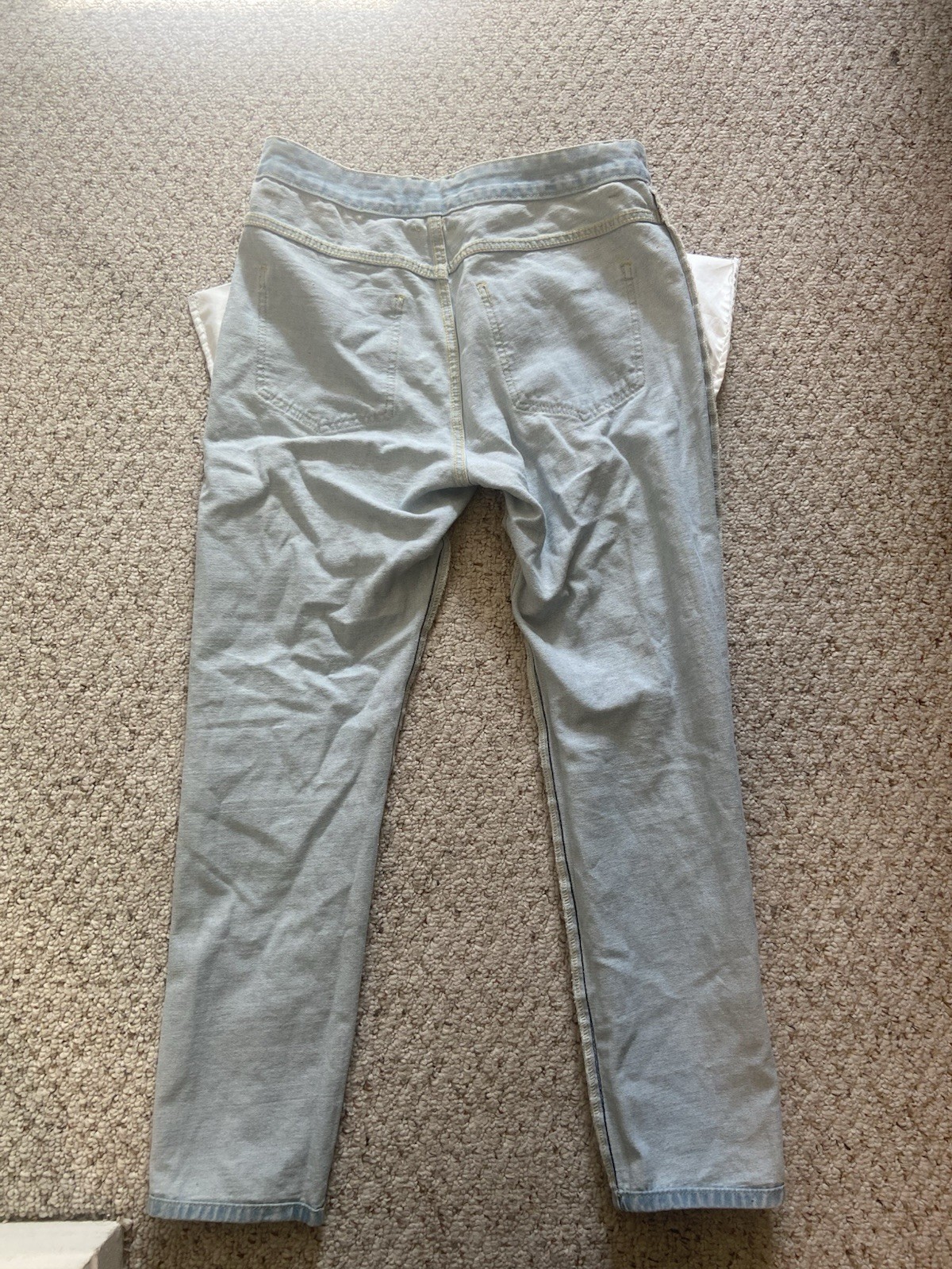 BoohooMAN Men's Ripped Skinny Jeans 30 x 32 Light Wash