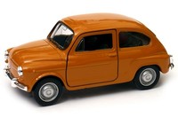 Welly Fiat 600 Orange MaßStab 1:34 1:39 4,5 Zoll Diecast Auto In Box
