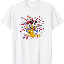 Disney Mickey Classic 4th of July Fireworks Group Hug T-Shirt