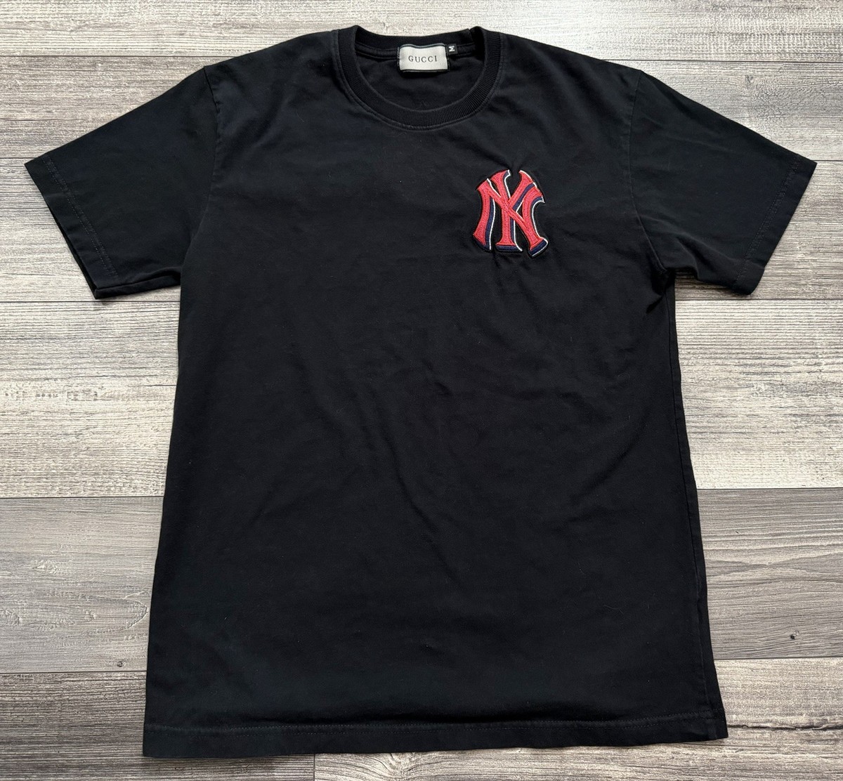 GUCCI x New York Yankees NY MLB Shirt Adult Medium Italy Black
