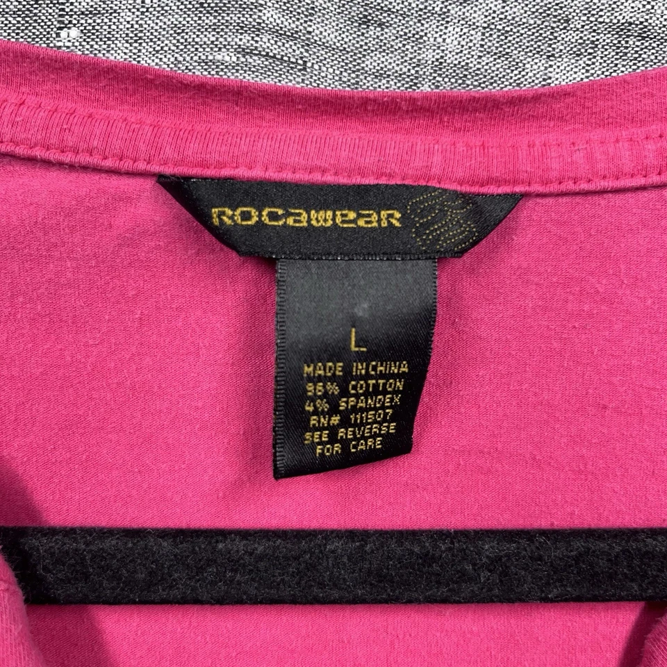 Camisa Rocawear Cuello en V Para Mujer Talla L Rosa Caliente Años 90 Y2K Hip Hop Ropa de Calle Elastizada Foto 4 de 4