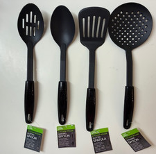 B & H BLACK NON STICK  KITCHEN TOOLS - SLOTTED/SERVING/STRAINER SPOON OR SPATULA