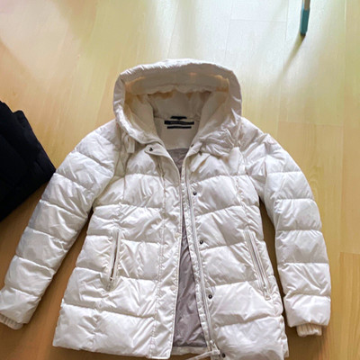 Marc O'Polo Favourite Down Parka Damen Daunenjacke weiß Gr. S, Kapuze