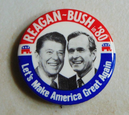 Ronald Reagan 1980 campaign pin button political