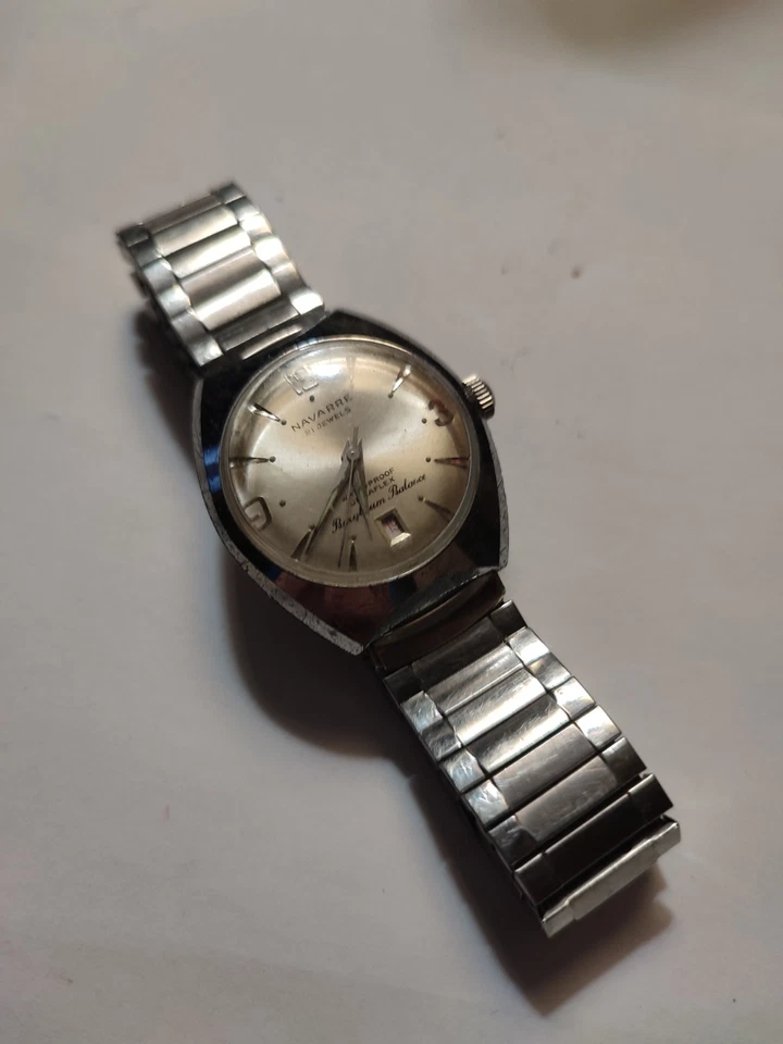 ⌚🇨🇭 Reloj Pulsera Navarra 21 Joyas Acero Inoxidable Vintage Hecho en Suiza Foto 2 de 4