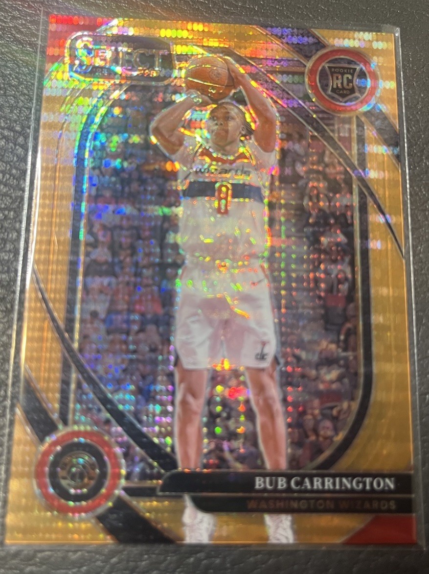 2024-25 Panini Select - Courtside Bub Carrington Neon Orange Pulsar Prizm /18 RC