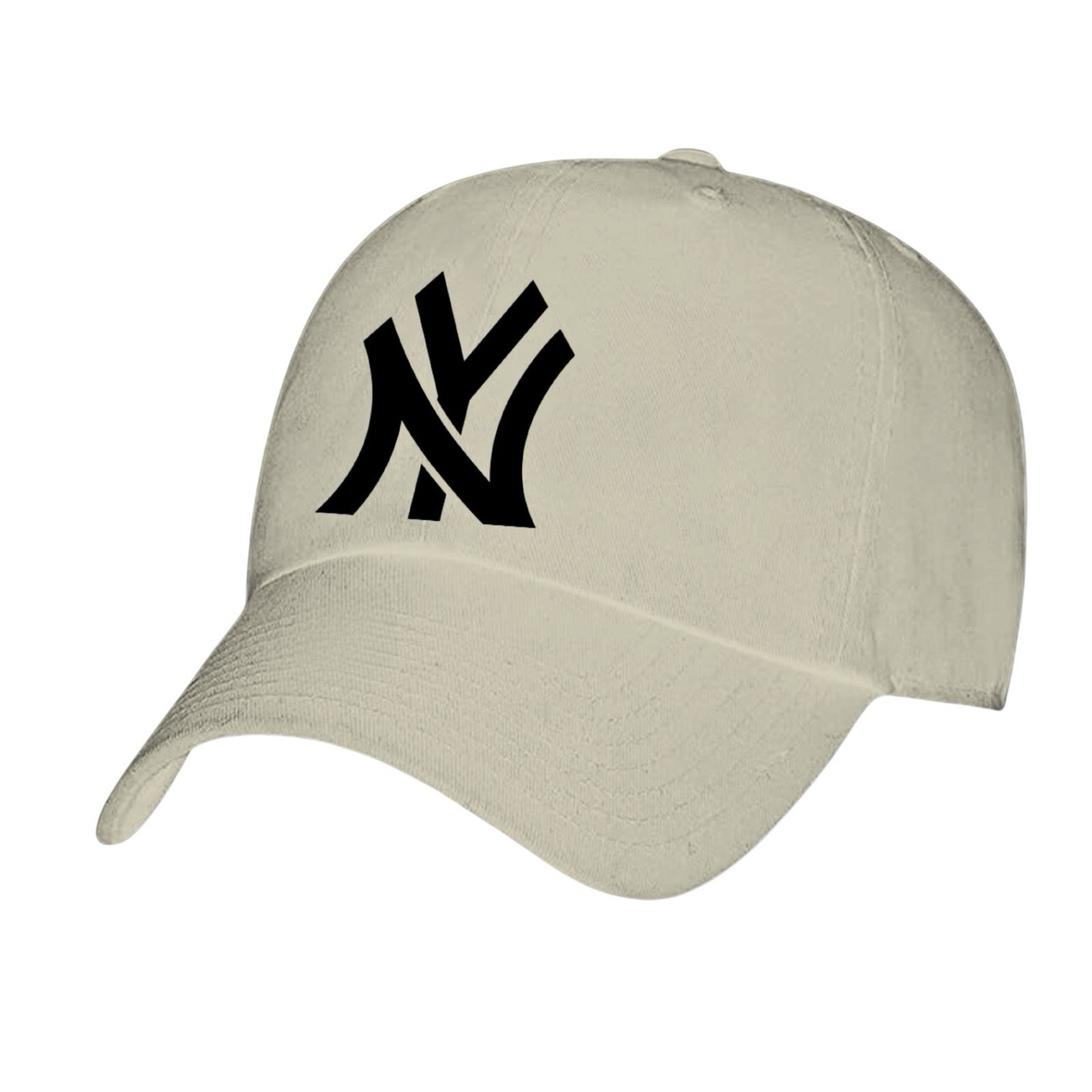 NY Adjustable Baseball Cap for Men & Women. 100% Cotton-One size fits All Beige
