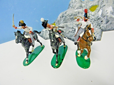 3 Italeri French Cavalry figures  1/32nd Well Painted  (Jan.Listing)
