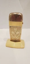 Vintage Scripto VU Table Top Lighter ROSES with White Band 