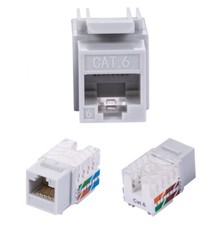 CAT6 Gray Keystone Jack 45 Degree 110 Punch Down Network Plug Multi-Pack LOT