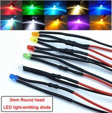 3MM Ultra Bright Wired LED Bead Toy Car Indicator Light Decorative Light 3V-220V