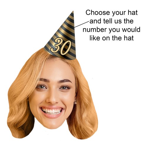 Custom Face Bunting with Party Hat & Age | Funny Personalised Birthday Banner - Picture 129 of 282