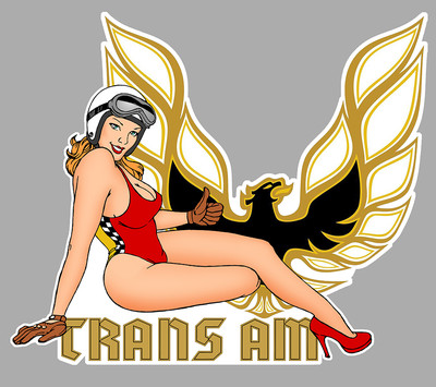 PONTIAC TRANS AM Right Pin Up Right Laminated Vinyl Sticker