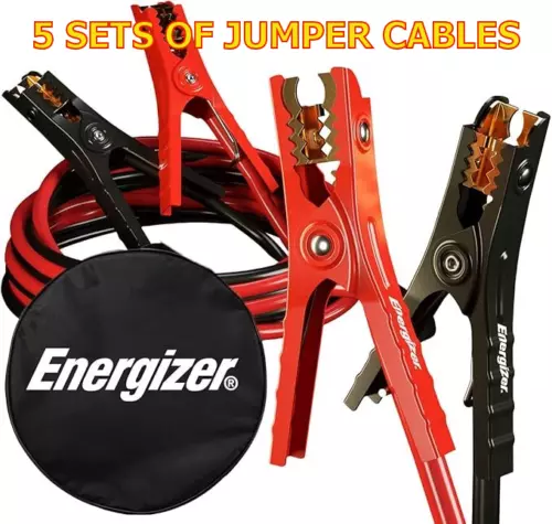 BUNDLE OF 5 - Open-Box ENB616U Energizer 6 Gauge 500A 16ft Booster Jumper Cables