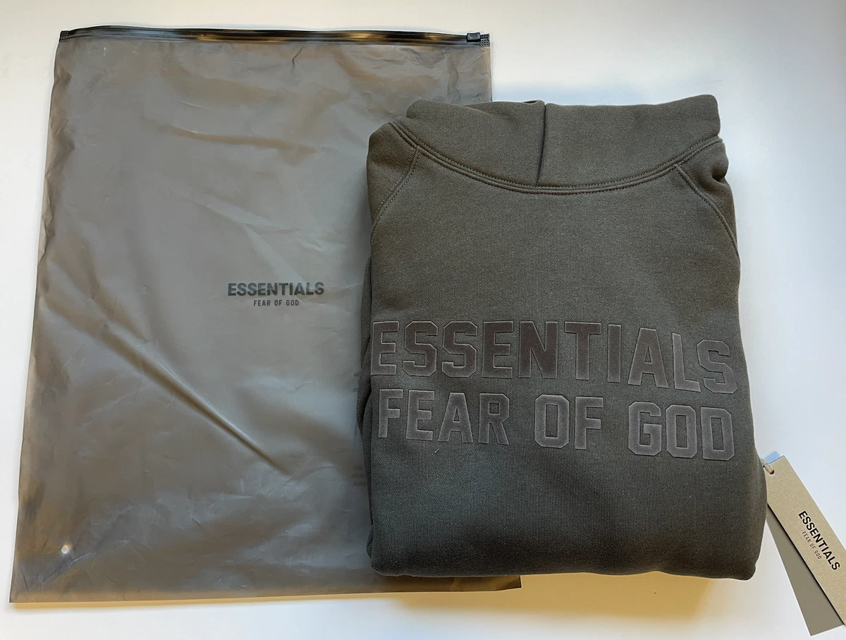 ESSENTIALS HOODIE Color: OffBlack Size:L