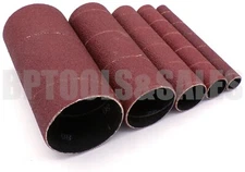 5pc Sanding Drum Set 4-1/2" Long Rubber Drum Paper 80 Grit Abrasive Sleeves