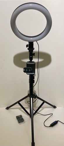 8" Selfie Ring Light w/ Tripod Stand & Cell Phone Holder for Live Streams/TikTok - Picture 1 of 2