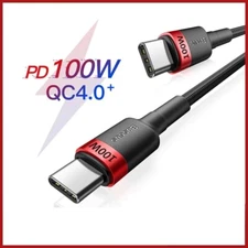 USB Type C 100W Fast Quick Charging Cable Charge to Xiaomi Redmi Note 8 Pro Mac