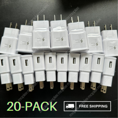 20-Pack Lot For Android Samsung LG USB Wall Charger Fast Adapter Block Charging