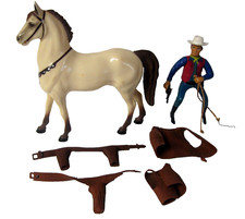 Child's Leather Toy Gun Holster Single Double, Vests, Plastic Cowboy, Buttercup