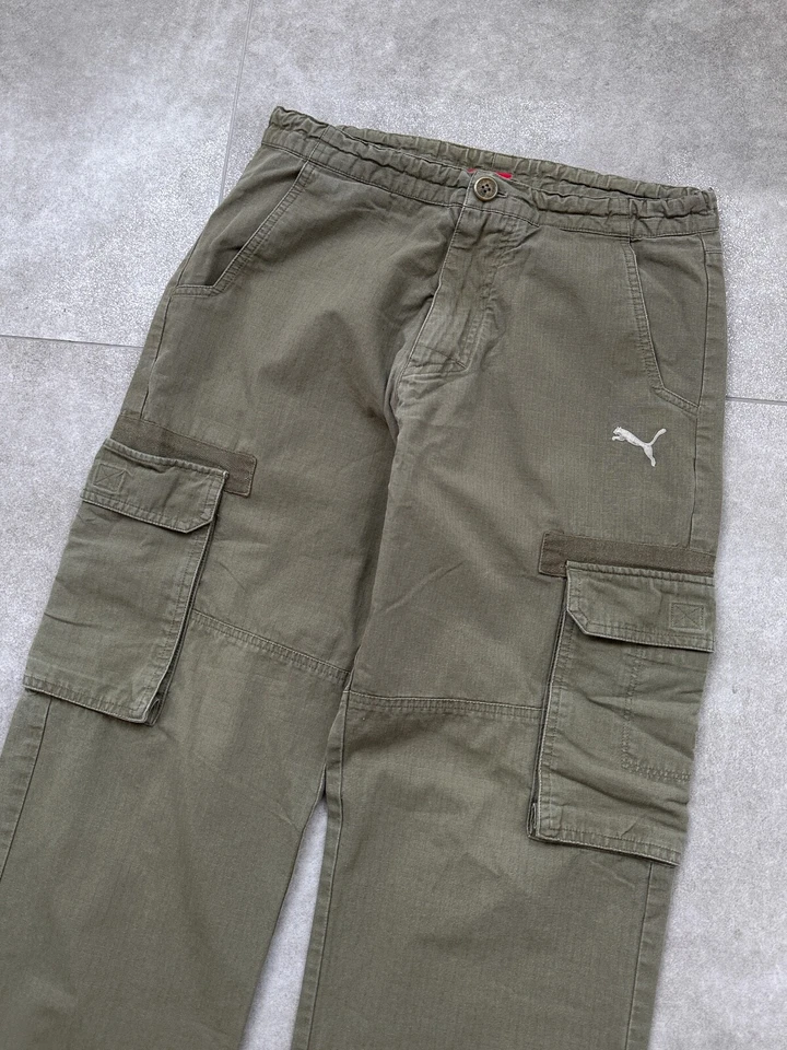 Pantalones cargo vintage Puma militares talla S verde para mujer Foto 3 de 4