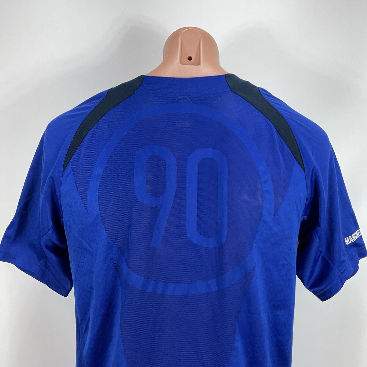 Manchester United 03-05 Vodafone Away Jersey Blue Nike Sz Manchester United 03-05 Vodafone Away Jersey Blue Nike Sz