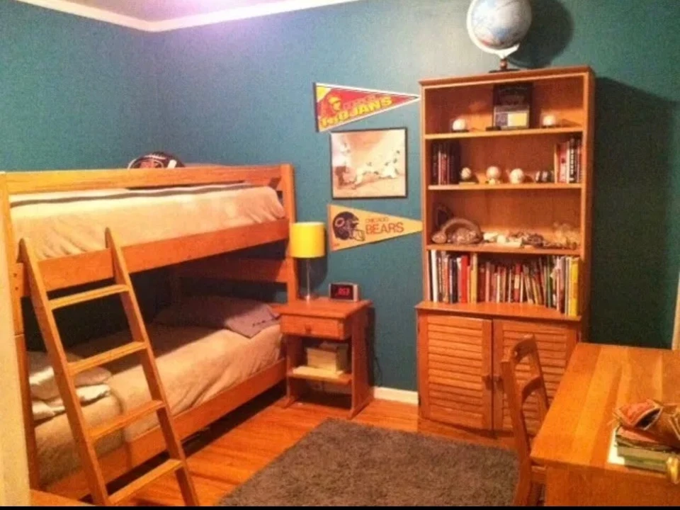 Juego de dormitorio vintage Brandt Ranch roble años 60, estilo occidental, excelente estado Foto 3 de 4