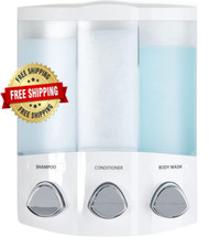 Dispensador De Jabon Triple Para Pared acondicionador y gel de ducha champ  NEW