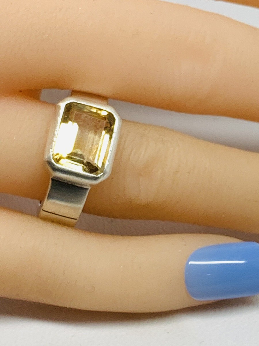 Gorgeous PTI Nepal Sterling Citrine Ring Size 7.5 View 3