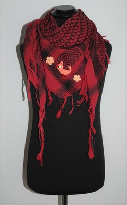 DIE MAEDELS FFM+WI * Raffia Dreieckstuch Schal Tuch für Kinder & Teens * Rot